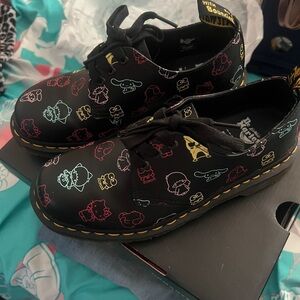 Dr. Martens Black Shoes with Colorful Sanrio Print